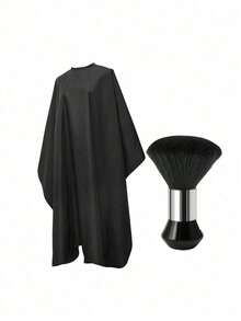 Salon Grade Anti-Static Black Barber Haircut Cape With Neck Duster Brush, Durable Professional Men Barber Salon Accessories - Multicolor - View 13