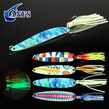 ANFS 1件金屬釣魚誘餌,附三叉鉤金屬匙形誘餌,適用於鱸魚、碧古魚、鱒魚,淡水與海水通用 - 彩色 - 查看 10