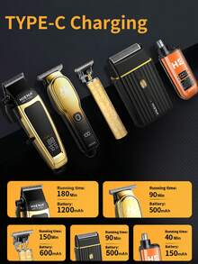 HIENA-5 Men's Professional Hair Clipper Gift Set, Wireless Hair Clipper Set And Trimming Set, Electric Beard Trimmer And Nose Hair Trimmer Set, Reciprocating Shaver And Men's Facial Grooming Set, Comprehensive Gift Set Designed For Men - View 6