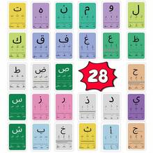 28 piezas Tarjetas de Alfabeto Árabe para Principiantes - Tarjetas de Variantes Posicionales de Letras Árabes, Ayuda de Aprendizaje de Escritura y Lectura en Árabe, Tarjetas de Aprendizaje de Sonidos y Formas de Letras Árabes - A - Ver 2