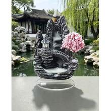 2D平面印刷壓克力材質仿石園林池塘景觀回流香爐瀑布香爐 1件裝，適用空氣淨化壓克力工藝家居裝飾，廚房、餐桌香爐，冥想瑜伽助眠裝飾擺件 - 1PC - 查看 7