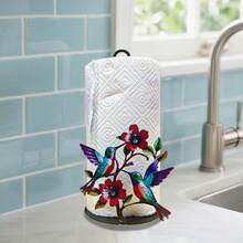 Bird Pattern Kitchen And Dining Room Paper Towel Holder, Space-Saving Design, Durable Kitchen Supplies, Vertical Storage, Elegant And Sturdy Paper Towel Rack - Multicolor - View 6