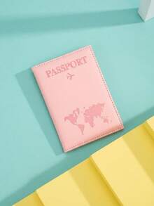 1件裝磨砂PU旅行護照套，適用於護照夾、護照包、旅行錢包，適合節慶、度假、出差等場合，旅行必備配件，開學用品 - 多色 - 查看 7