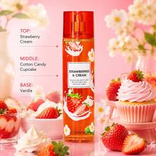 20 Varieties Women's Body Mist Perfume Spray,8 Fl Oz Long-Lasting Floral Fruity Spray, Non-Greasy Formula - Hair & Body For Parties, Dates, Night Out, Daily Wear - Gift Girlfriend Best Friend Mother - Valentine's Day Birthday Mother's Day - STRAWBERRIES & CREAM - 查看 2