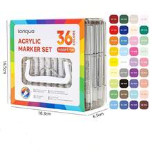 36/192/240 Colors Acrylic Paint Marker Set With Storage Box, Smooth Ink Flow, High Color Gamut Coverage, Suitable For Plastic, Glass, Metal, Bamboo, Canvas, Stone, Ceramic And Fabric Multi-Surface Painting Pens, DIY Craft Supplies And Professional Art Painting Markers - Sets - View 15