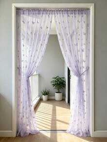 1pc Purple Butterfly Door Curtain, Nursery Door Curtain, Bedroom Door Curtain, Wall Decor Backdrop, Daycare Decor, Baby Shower Supplies, Bridal Shower, Girls Birthday Gift, Party Favor, 1st Birthday, Home Decor, Living Room Decor - Purple Butterfly - View 3