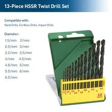 BOSCH 13pcs Drill Bit, HSS-R High Speed, Diameter 1.5 -6.5 Mm, Can Be Used For Wood, Iron, Aluminum Ball Drilling Parts, Rotary Machinery, Portable Electric Micro Drilling Equipment - Multicolor - View 8