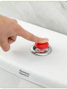 1pc Easy-To-Stick Toilet Flush Button - Prevents Nail Breakage, Suitable For Long Nails - Creative Bathroom Accessory, Bathroom Decor - Multicolor - View 1
