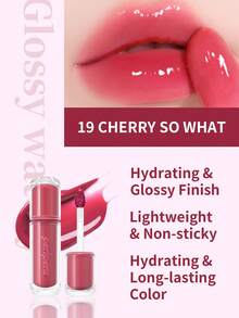 PERIPERA Ink Mood Glowy Tint #19 Juicy Cool Cherry Red 1件 4g，保濕不黏膩玻璃光澤，鮮豔櫻桃色調提亮所有膚色，長效顯色，適合復古與約會多汁唇妝 - 19 酷感爆汁櫻桃紅 - 查看 1