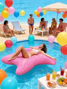 Macaron Color Starfish Inflatable Water Lounger, Comfortable Concave Seat Pool Float, Portable Foldable Swimming Float Bed, Suitable For Vacation Lake River Relaxation - Multicolor - View 8