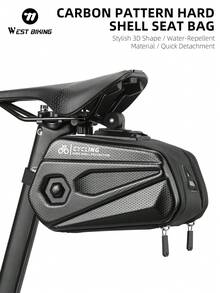 WEST BIKING Bicycle Saddle Bag 2.6L Large Capacity Hard Shell Waterproof Cycling Gear Storage Bag Can Hang Rear Light Double Side Zippers - Multicolor - View 3
