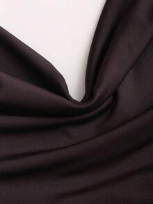 Mono de tirantes finos con decoración metálica, unicolor, sin mangas, ajustado, para uso casual diario en verano - Negro1 - Ver 5