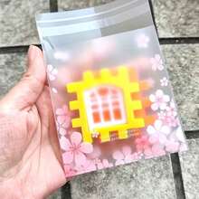50/100/200入 自黏式包裝袋 粉色花卉與櫻花圖案 浪漫粉色花朵 適用於婚禮、派對、情人節、生日及其他活動禮品包裝裝飾 - 查看 4