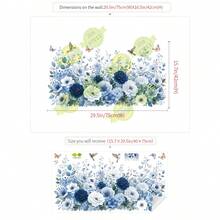 1pc Blue Baseboard Print Wall Sticker, Decal, Wall Sticker, Vinyl Decal For Home Decor, Summer Decorate Your Home, Decorative Sticker Gift Birthday Graduation - 47013-blue Edict Shadow - View 3