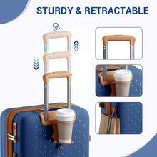 Carry On Suitcase Small 20 Inch Cabin Luggage Medium 24 Inch Large 28 Inch PP Hard Shell Expandable Lightweight TSA Lock Cup Holder 3 Piece Set Blue - Navy Blue - View 3