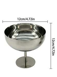 3 Styles Silver Stainless Steel Round High-Foot Dessert Cups, Large/Medium/Small Sizes, Multiple Specifications Available, Suitable For Summer Ice Cream, Desserts, Daily Home Use And Party Events Tableware Matching - Multicolor - View 10