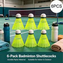 6pcs Badminton Shuttlecocks, Premium Sports Gift, Nylon Material Badminton Training Essential, Elastic Shuttlecocks With Stable Flight And Deformation Resistance, Comes With Storage Can And Packaging Bag - Multicolor - View 9
