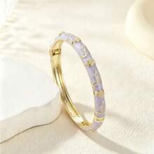 1pc Color Enamel Bangle, Solid Tone Cuff Bracelet, All-Match Ornament For Ladies - Fancy Bracelets - View 6