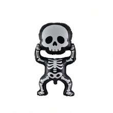 Creative Giant Head Skeleton Aluminum Foil Balloon, Halloween Yard Lawn Window Display Decor, Thickened Foil Inflatable Decoration Ornament, Holiday Event Atmosphere Photo Prop Halloween - Multicolor - View 5