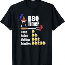 Funny BBQ Timer - Barbecue Grill Grilling Gift T-Shirt - Black - View 9