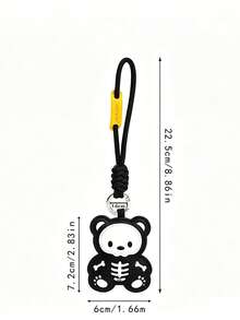 Skeleton Animal Bag Charm Keychain, Black And White Zinc Alloy Key Ring, Gothic Style Backpack Pendant, INS Style Handbag Accessory, Halloween Gift - Multicolor - View 10