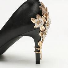2pcs Detachable High Heel Back Decorations, Luxury Sexy Women's Shoe Accessories - Gold - View 4