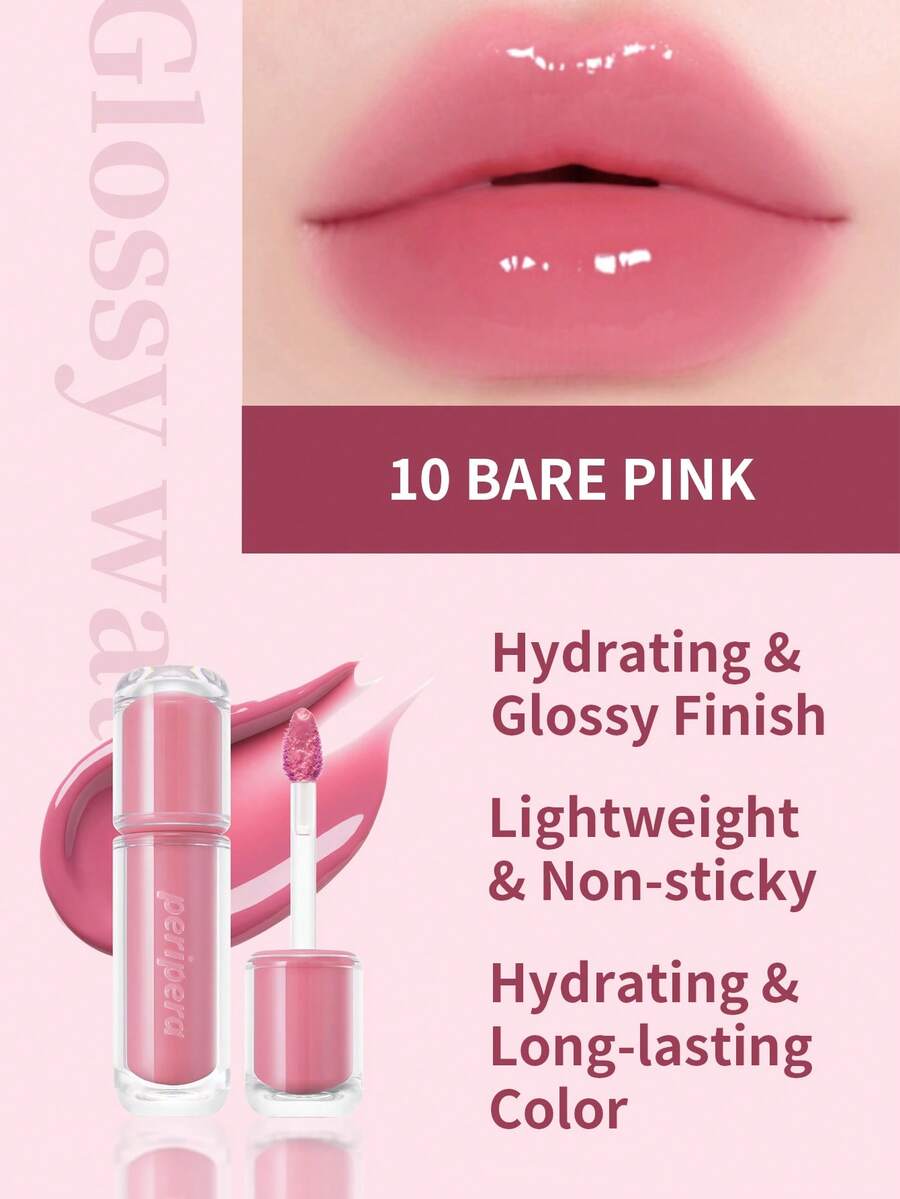 PERIPERA Ink Mood Glowy Tint #10 Sheer Nude Pink 1入 4g,保濕不黏膩玻璃光澤唇釉,低調透亮裸色,長效持色,適合日常自然裸唇妝 - 10 裸透淡粉色 - 查看 1