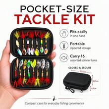 Fishing Spinner Lure Set, 16 Pcs Assorted Metal Spoon Spinners With Zippered Storage Case For Bass Trout Panfish - 16pcs - View 9
