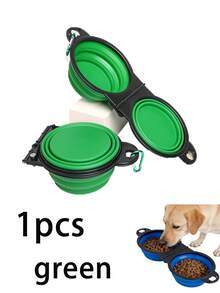 Pet Travel Folding Silicone Bowl With Lid, Anti-Spill And Hook, Portable Dual-Use Water And Food Bowl For Dogs And Cats - Multicolor - View 13