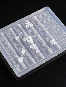 矽膠美甲模具 3D 花朵美甲裝飾 花瓣美甲模具 婚禮美甲用品 DIY 可穿戴美甲工具 可重複使用美甲雕刻模板 新娘美甲配件 多尺寸花卉美甲模具 - 無色 - 查看 6