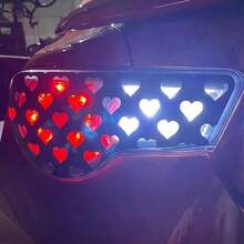 Self-Adhesive Tail Light Hollow Stickers, Romantic Heart Design, Trimmable Size, Universal Fit For Most Car Models, Premium Exterior Decoration - Heart-shaped Taillight Stickers - View 6