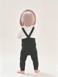 3 Pairs Kids Suspenders Snug Fit Ribbed Tights, Spring/Autumn Simple Versatile Base Layer Socks, School Style Suspenders Design, Suitable For 1-3 Years Old Toddlers - Multicolor - View 7