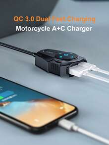 PD QC3.0 Charger Motor Stang Port USB Tipe C Soket Daya 12V Tahan Air Pengontrol Jarak Jauh Bluetooth untuk Headset Helm - XS01 - View 5