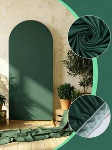 1pc Deep Pine Green Arch Backdrop Cover, 80*180cm Solid Color Wedding Party Backdrop, Polyester Elastic Fit Wedding Arch Cover, Wedding Decoration, Birthday, Baby Shower, Bridal Shower Backdrop Decoration, Outdoor Garden Celebration Banquet Decoration (Frame Not Included), Photo Backdrop Decoration, Combine With Balloons Decoration, Merry Christmas Backdrop Decoration - Dark Pine Green - View 11