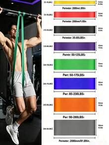Resistance Band Pull-Up Assist Band Heavy Duty Fitness Ring Suitable For Gym, Home Workout, Strength Training, Physical Therapy, Stretching And Cross Training - Multicolor - View 12