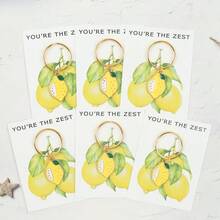 6 piezas Llaveros de Limón con Tarjeta de Felicitación "Eres el Mejor", Perfecto para Amantes del Limón, Regalo de Decoración de Fiesta, Cumpleaños, Regalo de Recompensa de Aprendizaje - Multicolor - Ver 4