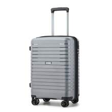 Carry On Suitcase Small 20 Inch Cabin Luggage Medium 24 Inch Large 28 Inch Ribbed PP Hardshell Expandable TSA Lock Cup Holder 3 Piece Luggage Set - Grey - View 15