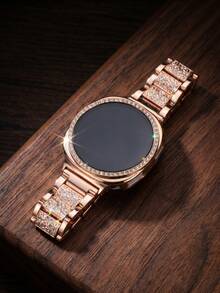 水鑽錶帶 + 錶殼套組，相容 Galaxy Watch 8 40mm 與 44mm，優雅時尚亮面金屬水鑽錶帶，防摔防刮水鑽錶殼，適合休閒、派對、商務女性智慧手錶錶帶與錶殼 - 閃鑽錶帶+錶殼-玫瑰金 - 查看 3