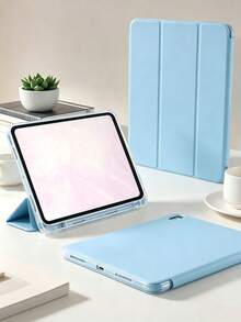 TIANYIMING 平板電腦保護殼，三折式支架平板保護套設計，相容於 iPad/ Galaxy Tab 系列/ MatePad 系列/ Honor Pad 系列/ Pad 系列/ Tab 系列/ Tab Xiaoxin 系列 - 淺藍色 - 查看 2