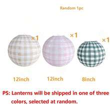 6pcs 12 Inch Paper Lanterns, Colorful Plaid Round Hanging Paper Lanterns, Suitable For Bachelorette Party, Birthday Party, Outdoor Activities, Camping, Wedding, Home Decor. - Multicolor - View 13