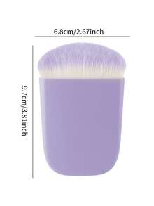 1 pièce Pinceau à blush petit plat en forme de haricot avec boîte en papier, pinceau de maquillage multifonction, poils super doux, outil de maquillage rose mignon - Multicolore - Voir 3