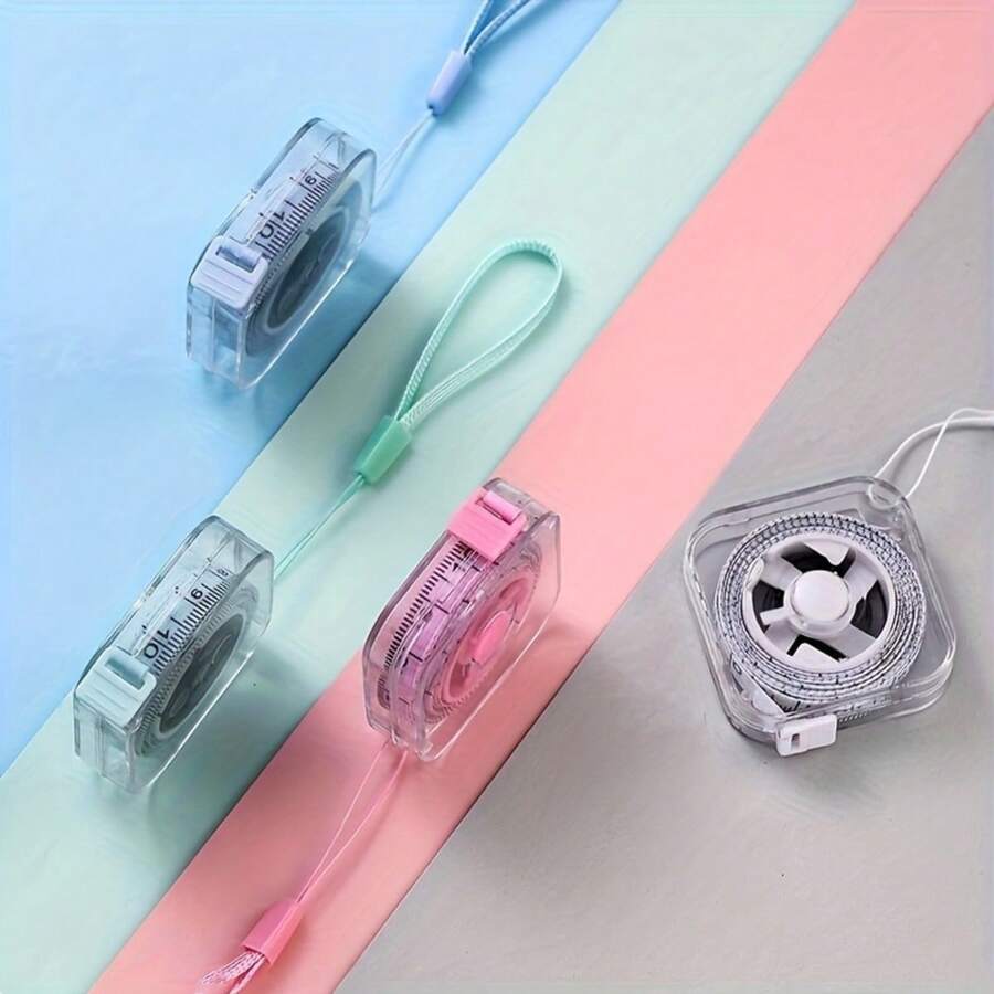 1PC, 2m/6ft Cute Mini Soft Tape Measure, Portable Retractable Locking Mechanism And Clear Cm/Inch Scale - Suitable For Tailoring, Home And Other Item Measurement - Durable And Easy To Store, Wipeable Transparent Shell And Hanging Ring
