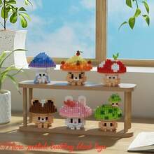 6 Styles Realistic Mushroom Micro Particle Building Blocks, Multi-Color Cute DIY Assembly Decor, ABS Resin Educational Stress Relief Children's Handmade Model, Healing Atmosphere Desktop Display Cabinet Collection Decoration, Parent-Child Interaction Multi-Holiday Gift - Multicolor - View 6