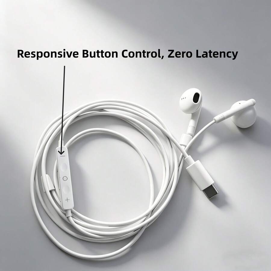 Compatible With Iphone Wired Earphone, USB Type C & 3.5mm Round Jack Wired Earbuds For IPhone Laptop PC Clear Call Music Audio Headset - View 1