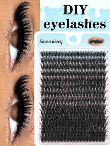 280PCS 60D D Curl DIY Lash Clusters, 8-16mm Mixed Length Natural Fluffy Volume Individual Cluster Eyelashes, Reusable Segmented Fake Lashes For Daily Makeup - D - 查看 3