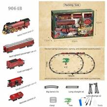 Don't Miss It! Creative Remote - Controlled Electric Toys With Flexible Operation, Inspiring Boundless Imagination. 9064B - 1 Vintage - Style Steam Spray Train Gift Box - Red - View 2