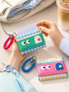 Personalized Card Holder Wallet With Name, Custom Mini Coin Purse, Cute ID Card Case Keychain Wallet For Women Girls Gift - Multicolor - View 3
