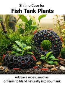Shrimp Cave For Aquarium Plants, Round Aquarium Cave, Suitable For Cherry Shrimp And Dwarf Shrimp, Compatible With Planted Shrimp Tank Accessories, Aquarium Decoration - A - View 2