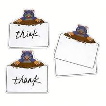 Quixorblex 10/20Pcs Reusable Double Sided Blank Dry Erase Flashcards With Markers, Cute Groundhog Laminated Writing Cards, Classroom Learning Teaching Aid, Teacher Supplies For Home Back To Class - Multicolor - View 12