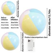 Pelotas inflables de playa, pelotas de agua, pelotas inflables de PVC de alta estética. Pelotas inflables de PVC de colores claros diseñadas para la decoración del ambiente de fiestas, fiestas en el jardín, natación en la playa y juegos acuáticos. - Multicolor - Ver 8